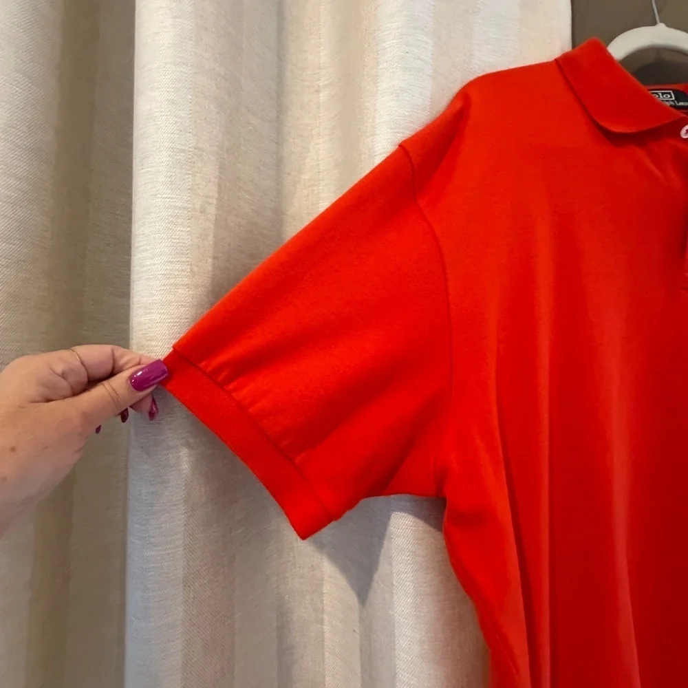 Polo Ralph Lauren Men's Orange Polo Cotton Preppy Shirt, Size XL